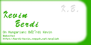 kevin berdi business card